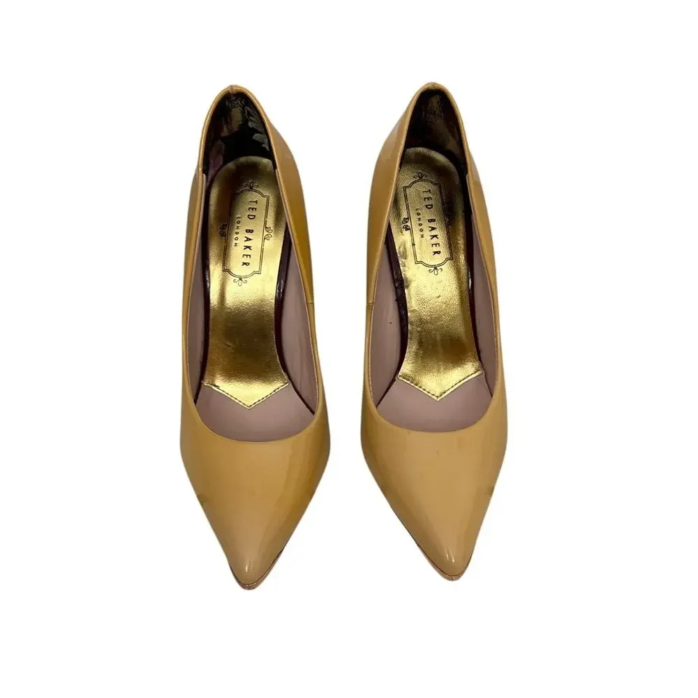 Ted Baker London Shoes Patent Tan High Heel Pumps Size Women's 6.5 (37)
